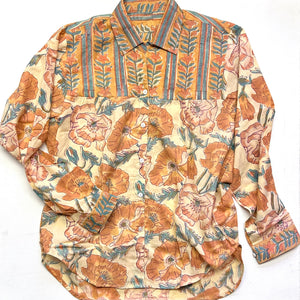 Retro Print Cotton Shirt