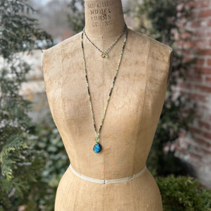 Prehnite Teardrop Necklace